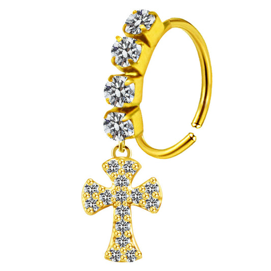 Piercing para Nariz Círculo con Brillo Tipo Diamante | Aro Elegante Nose Ring