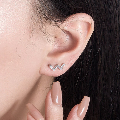 Pendientes Elegantes con Brillantes Tipo Diamante | Joyería Minimalista para Mujer